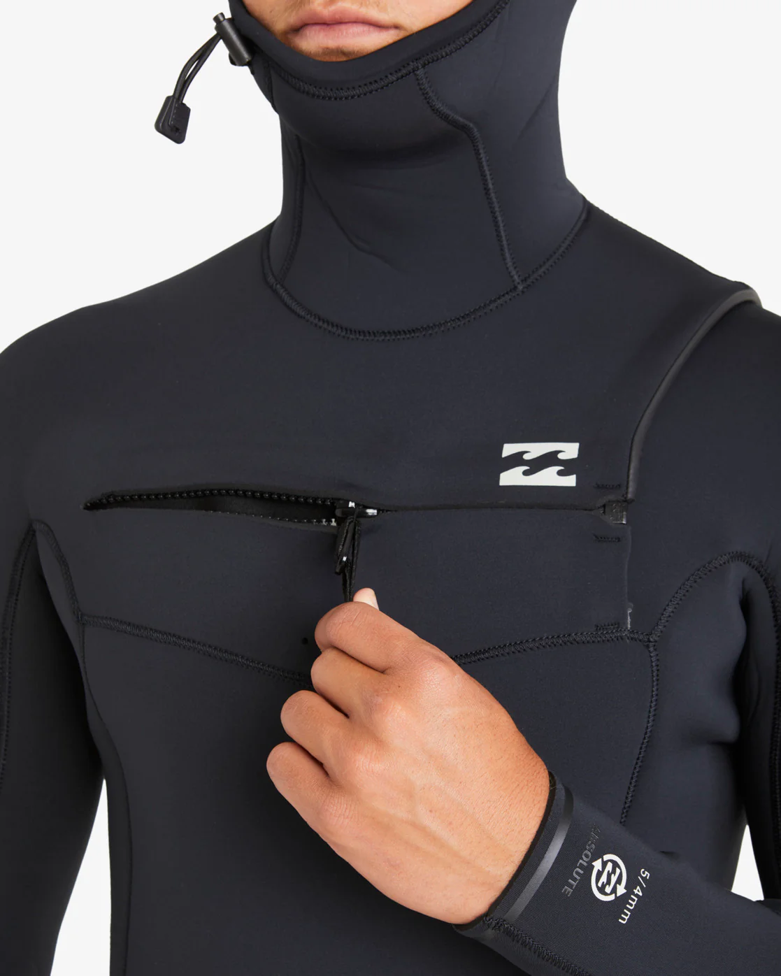 Billabong Absolute Natural 5:4mm Hooded Chest Zip Wetsuit Men - Image 3